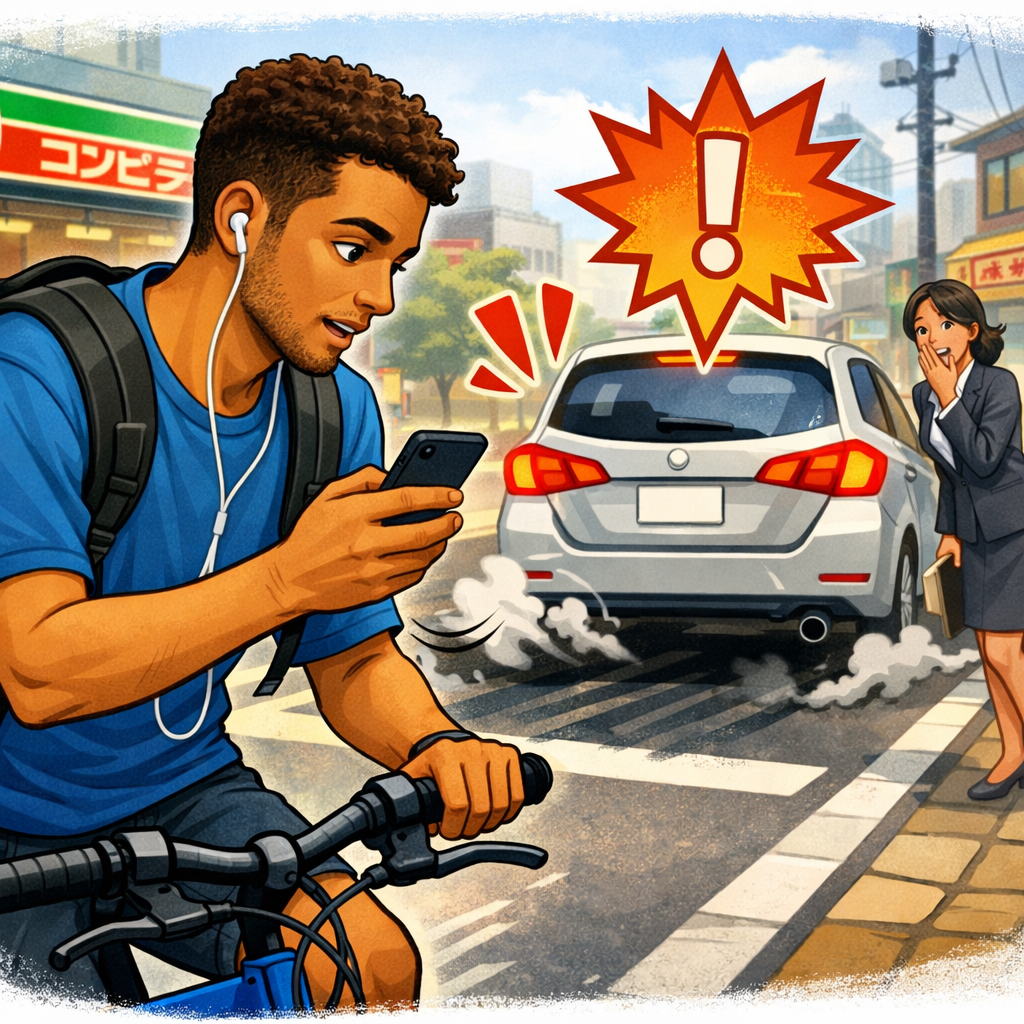 ながら運転は、命とり！在留資格にも影響します